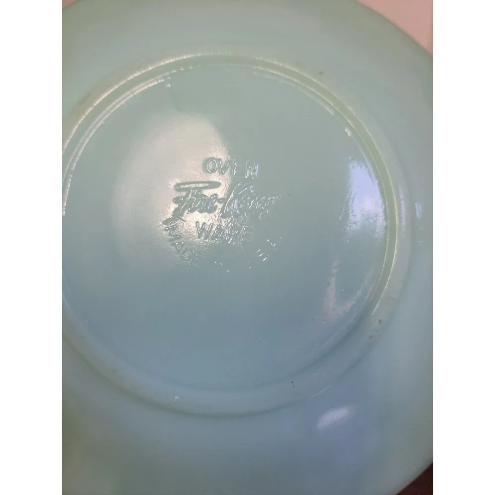 Vintage 1950s Jadeite Fire King Jane Ray Opaque Saucer